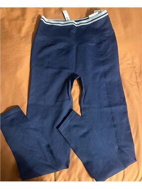 PINK Victoria's Secret Navy Blue Women's Leggings with Striped Waistband